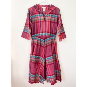 Vintage Pink & Purple Plaid Dress